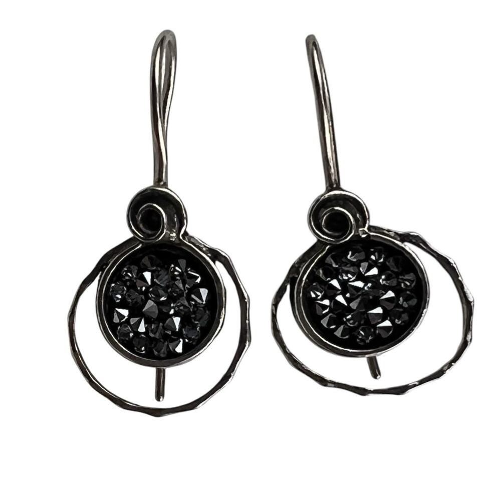 Sterling Silver Hook Pierced Earrings Israel Drusy